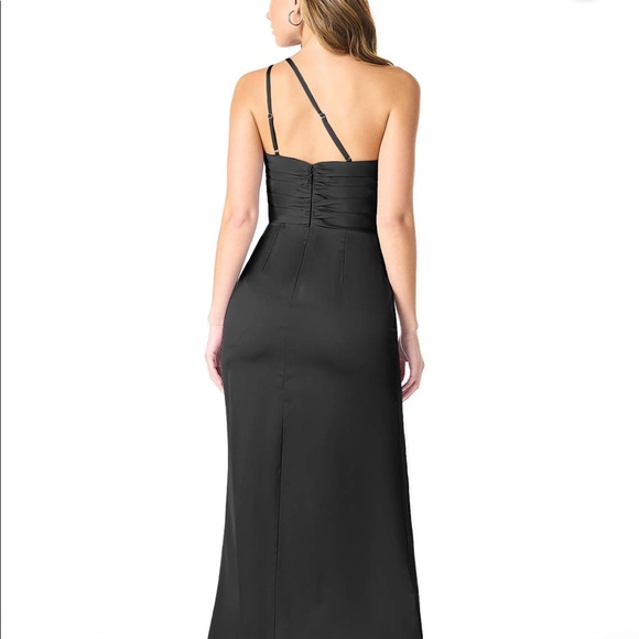 Azazie Black Satin Dress - Picture 2 of 4